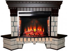 Каминокомплект Interflame Экстер темный дуб угловой с очагом Panoramic 28 LED FX