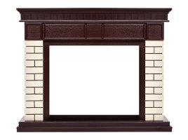 Портал Firelight Bricks 25U (угловой) камень бежевый/шпон темный дуб