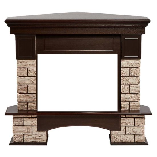 Портал Firelight Forte Wood 25U (угловой) камень коричневый/шпон темный дуб