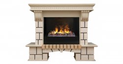 Каминокомплект RealFlame Stone new 26/HL WTG с очагом 3D Cassette 630 + Black вставка