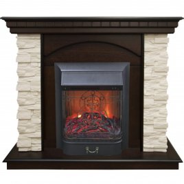 Каминокомплект RealFlame Elford STD/EUG/25&#039;5/HL AO с очагом Majestic s Lux Black/Brass