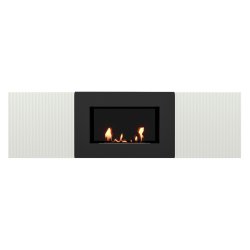 Тумба с биокамином Firelight BFP/P-1400L белый+набор керамических дров ель